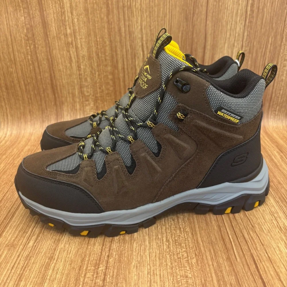 NEW Skechers Men\'s Size 12 Waterproof Boots Rickter Branson Khaki Brown 204910 Skechers 204910 CDB Mens US 9.5 M Dark Brown Rickter Branson  main image 3